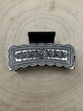 Western Faux Silver Claw Clip